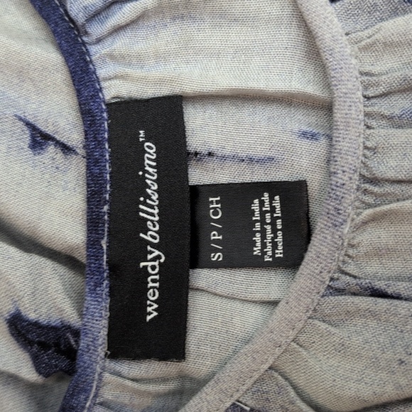 Wendy Bellissimo Blue and Grey Tie Dye Maxi Maternity Dress Women’s size Small - Picture 3 of 7